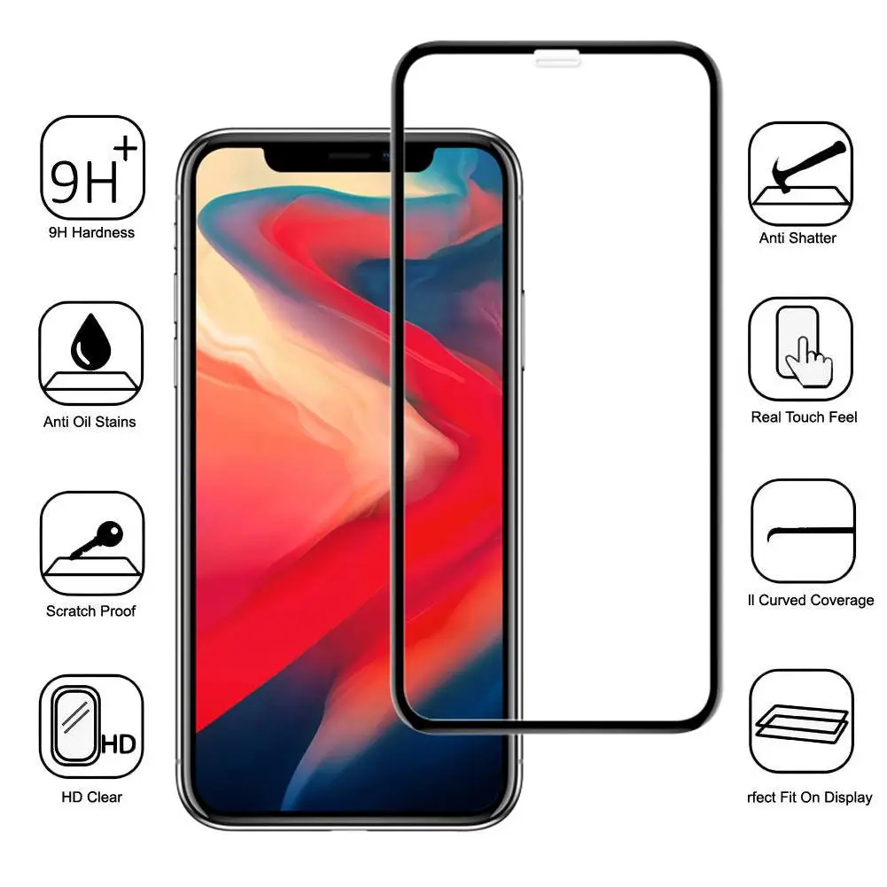 10D полное покрытие закаленное стекло экрана телефона протектор пленка для iPhone 11