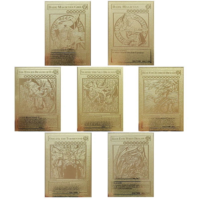 YU GI OH аниме периферийный игровой бой карты золотая металлическая карточка