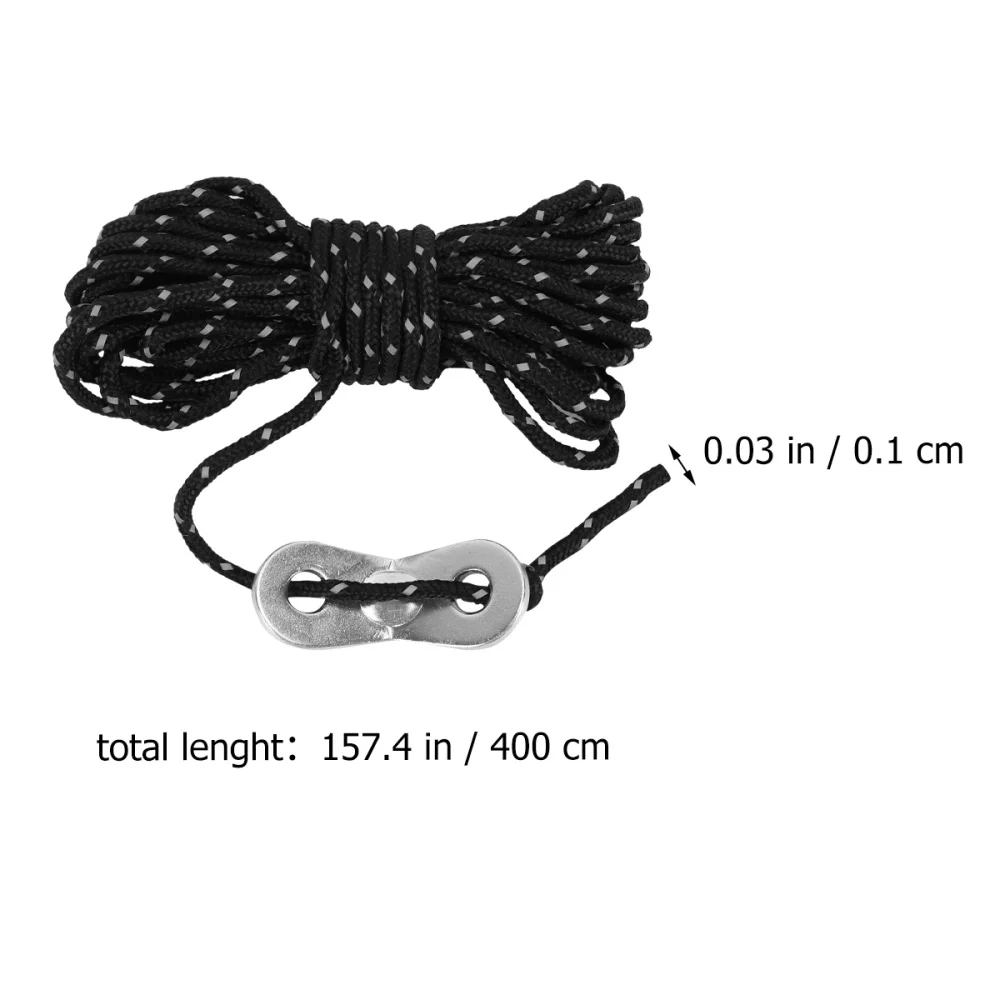 

6pcs 4 Meter Guyline Tent Rope Reflective Rope Tent Cord with 2-Eye Rope Tensioners for Camping Hiking Backpacking Random Color