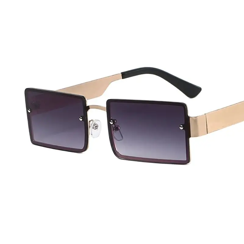 

Vintage Square Metal Oversized Sunglasses for Women Man Fashion Gradient Wide Leg Classic Driving Sun Glasses UV400 Goggles 2021