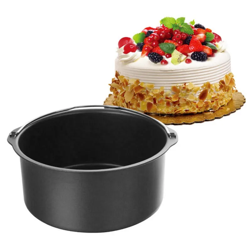 

High Quality Air Baking Pan Accessories 8 Inch Air Fryer Cake Pizza Oven Barbecue Barbecue Frying Pan Tray Kitchen Supplies hot