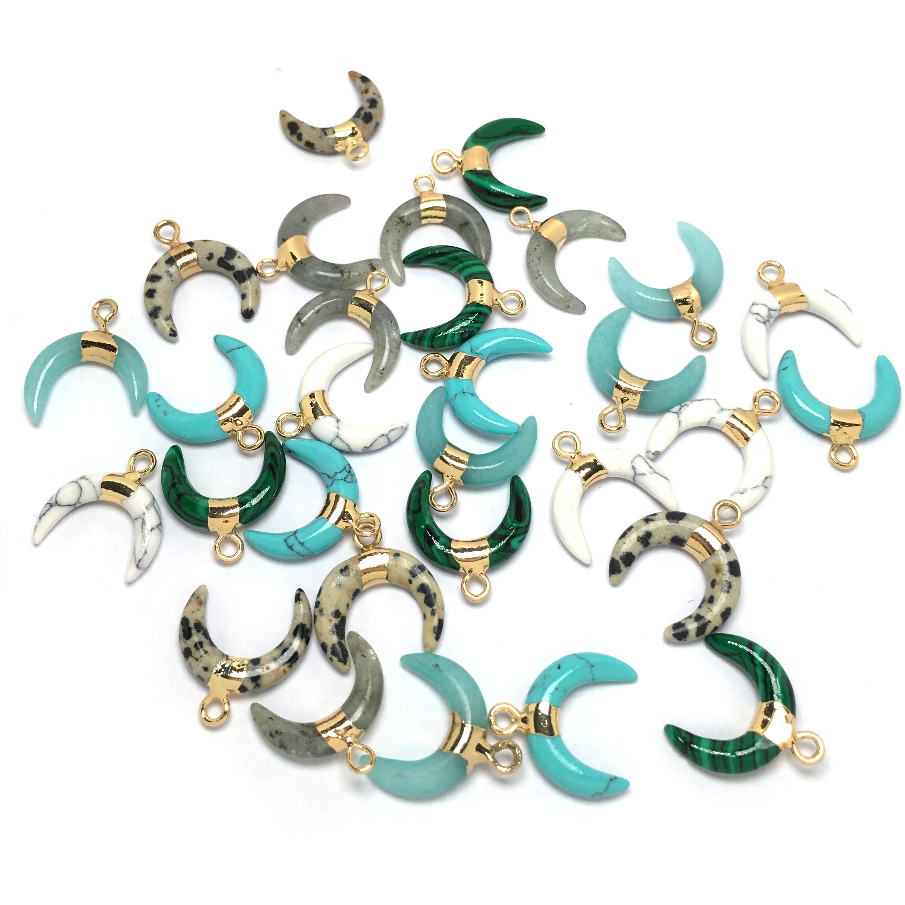 Подвески и ожерелья в форме Луны из натурального камня подвески для ювелирных