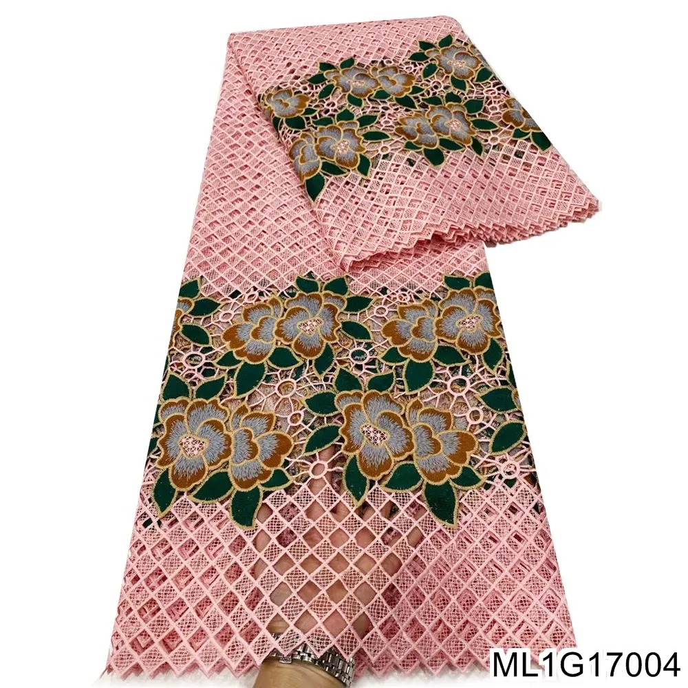 

BEAUTIFICAL African Cord Lace Fabric Water Soluble nigerian guipure wedding african lace fabric 5yards ML1G170