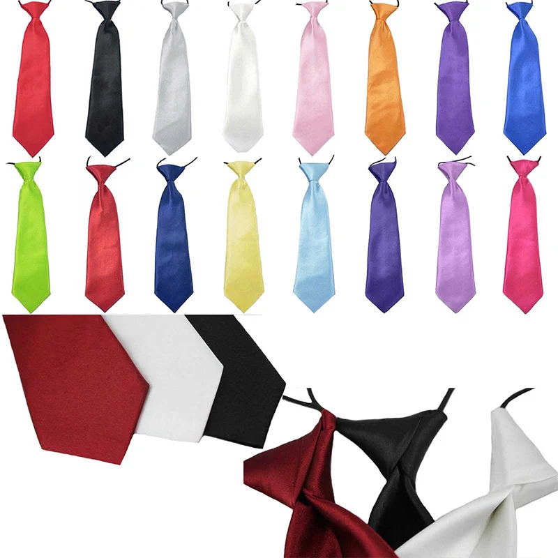 

Fashion School Boys Children Kids Baby Wedding Solid Colour Elastic Ties Necktie Boy Tie Baby wedding necktie Neck tie Stain