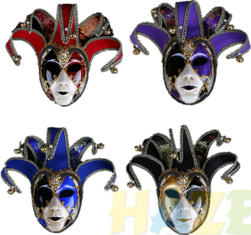Венецианская маска на Хэллоуин маскарадный костюм Джокер мужская все лицо