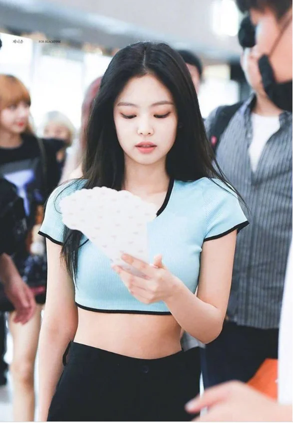 Kpop Blackpink JENNIE/уличная футболка с круглым вырезом Женский костюм из двух предметов, топ и штаны, женский корейский сексуальный тонкий комплект из 2 предметов
