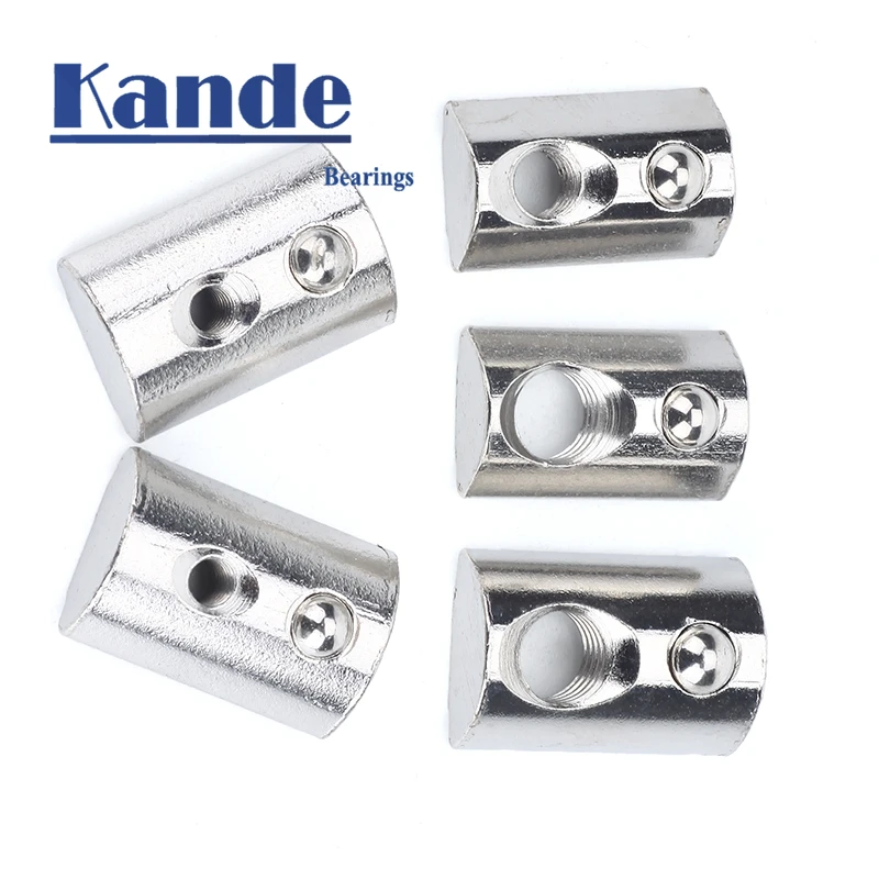 

20 Series Spring Nut Nickle European Standard Aluminum Slot Carbon Steel Half Round Ball Roll in T nut Spring Nut M3 M4 M5 M6