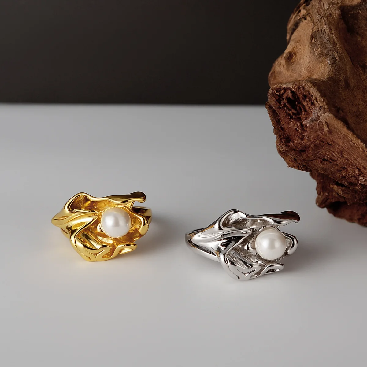 

Европейский легкий роскошный Простой Личность S925 Серебро Текстура кольцо женский открытие жемчужная текстура указательный палец кольцо