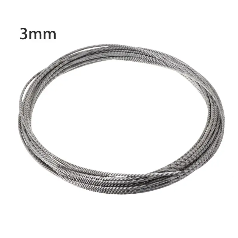 

New 10m 304 Stainless Steel Wire Rope Soft Fishing Lifting Cable 7×7 Clothesline N0HB