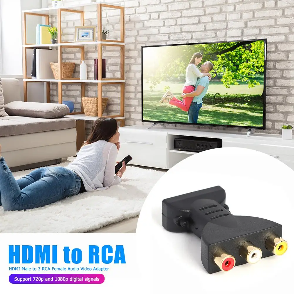 Цифровой AV-сигнал HDMI-совместимый с 3 RCA штекер-гнездо аудиоадаптер компонент