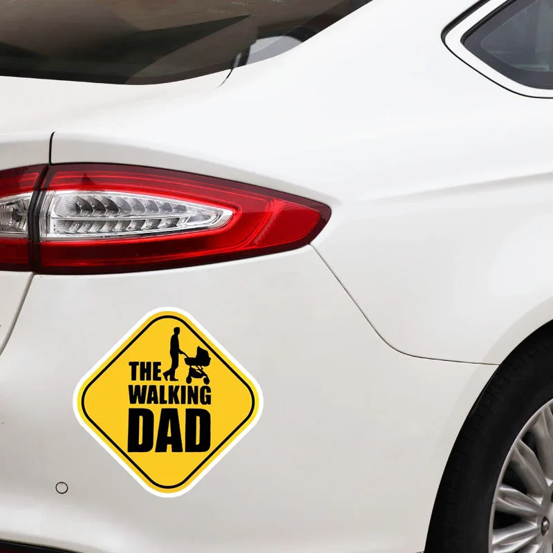 

LLY-1635 THE WALKING DAD BABY ON BOARD Modeling Car Sticker PVC Body Window Decoration Accessories Waterproof Exquisite Decal