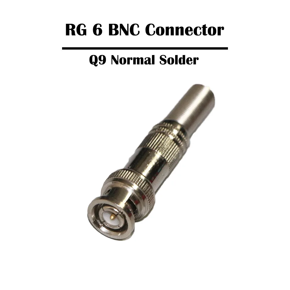 100 шт./лот RG 6 BNC разъем 75 5 штекер паяльный/паяльный CCTV кабель для камеры