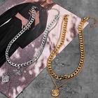 Женское многослойное ожерелье ZOVOLI, Винтажное колье-чокер золотого и серебряного цвета, массивное ожерелье-цепочка с портретом, ювелирные изделия