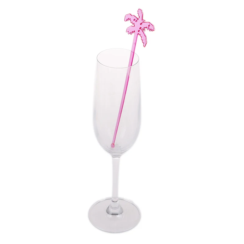 50pcs Coconut Tree Cocktail Swizzle Sticks Drink Stirrer Coffee Muddler Puddler Plastic Party wine stir stick Wedding Decor - купить по