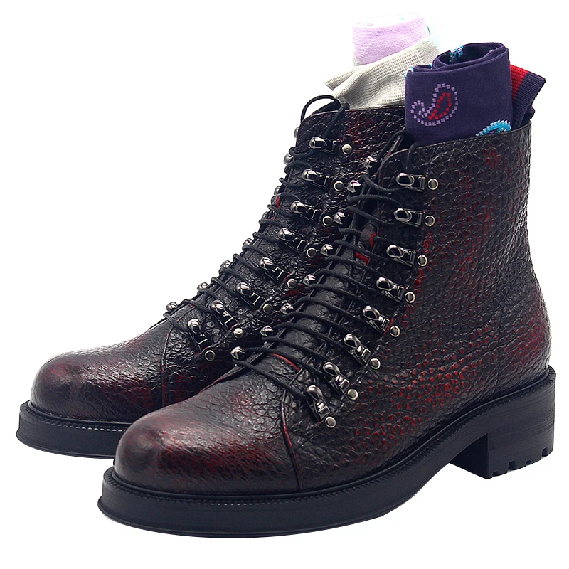 

Men Retro Genuine Leather Boots Fashion Luxury Round Toe Top Quality Ankle Boots 2020 Autumn Casual Shoes Male Footwear