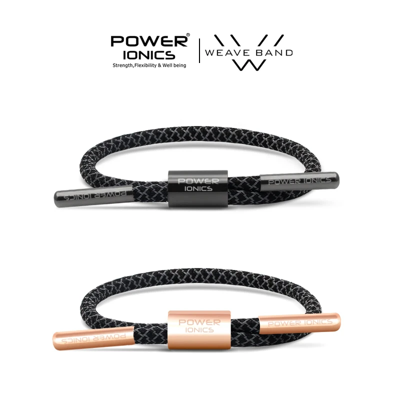 Black-1Rope Новая мощность Ionics Светоотражающая плетеная веревка Титан Германий браслет баланс энергетический баланс человеческого тела надпись - Окраска металла: Black-1Rope