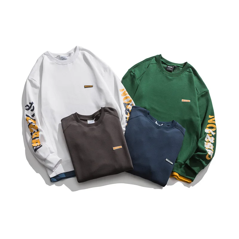 

Japanese-Style Retro Harajuku Style round Neck Pullover Long Sleeve Autumn New Men's Popular Brand Casual Sweatshirt