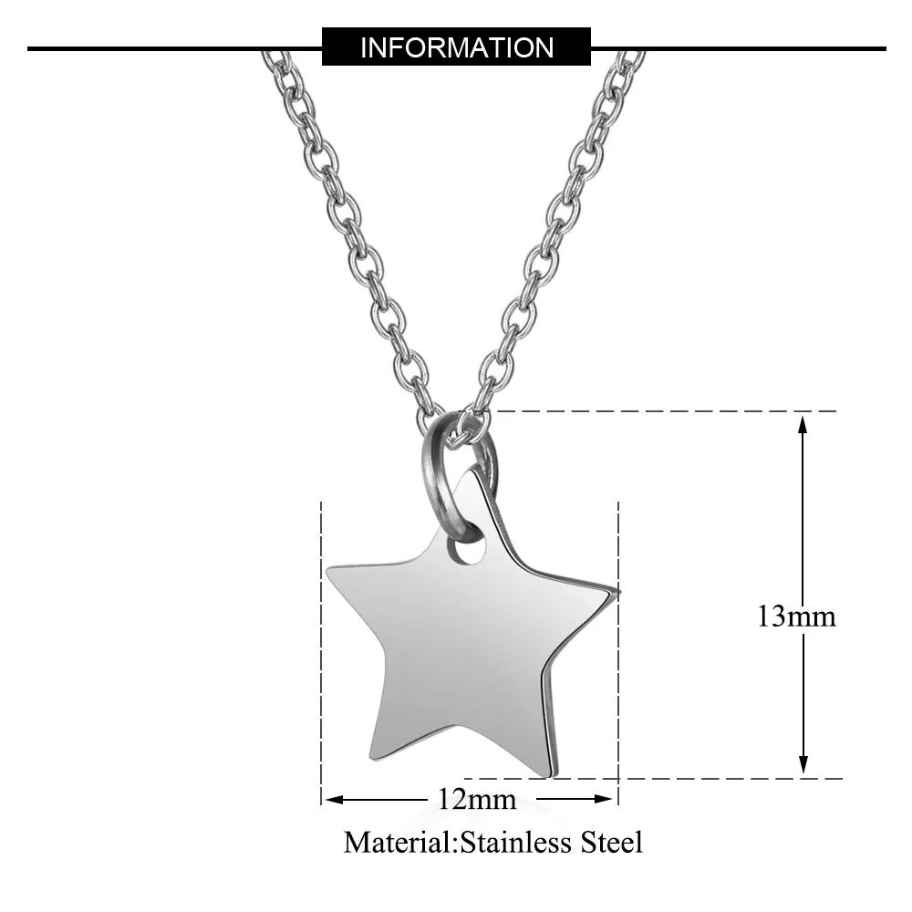 100% нержавеющая сталь звезда оберег ожерелье никогда не тускнеет полированная
