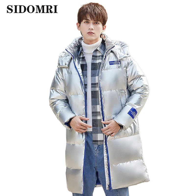 Winter down jacket for men 90% white duck down brand warm thickness gloosy fabric high quality down coat men style