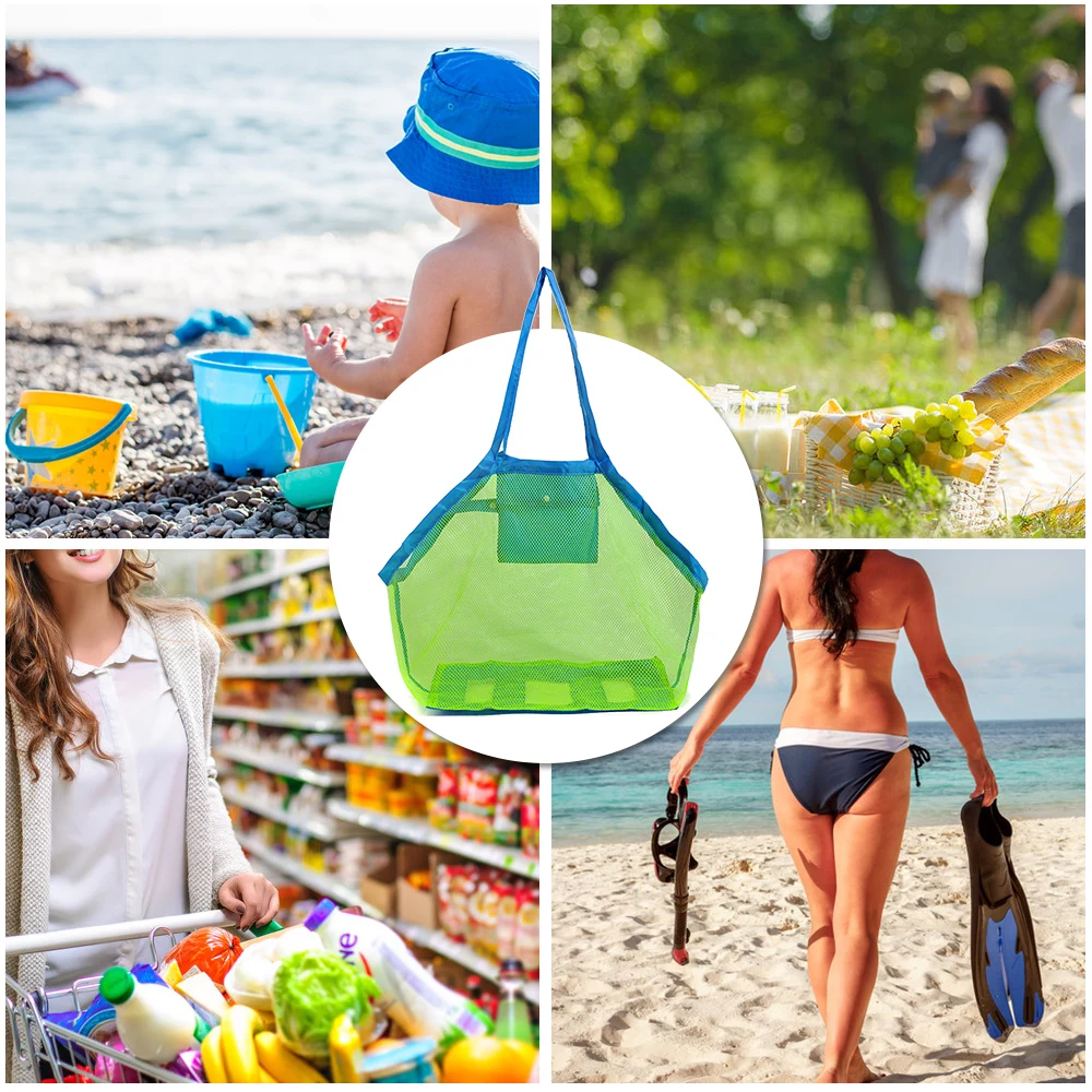 

Outdoor Swimming Beach Bag Foldable Mesh Swimming Waterproof Bag For Kids Beach Toy Mesh Tote Bags Beach Swimming Sport Bags