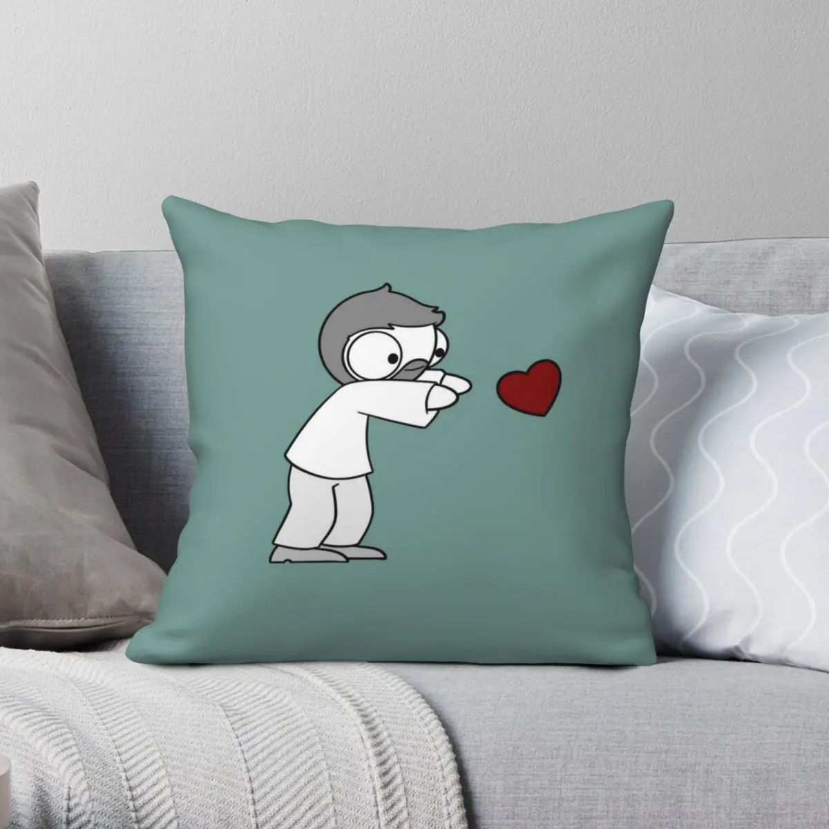 

John Hearts Pillowcase Polyester Linen Velvet Pattern Zip Decorative Throw Pillow Case Bed Cushion Cover Wholesale