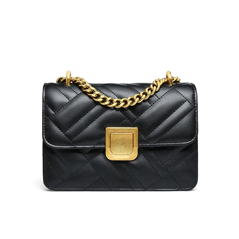 

Women's crossbody bags new leather women messenger chain bag shoulder small square bag designer popular wild INS bag kawaii