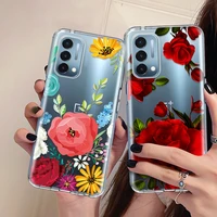 rose flower case for oneplus 8 t 9 one plus 8 7 pro 7t 6 8t 9rt nord 2 ce n200 n10 n100 5g transparent tpu silicone phone cover