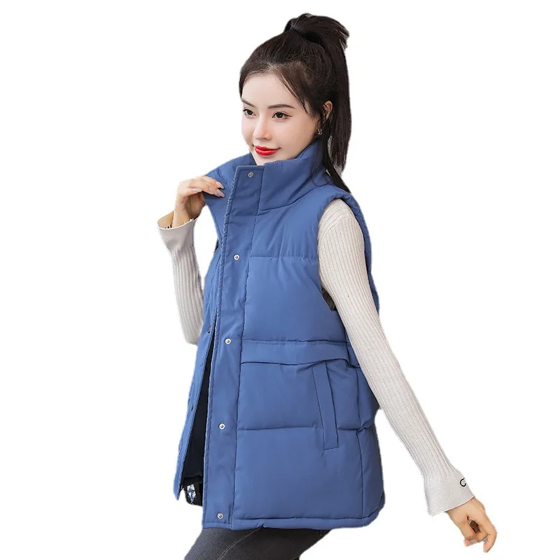 

2021 New Autumn Winter Vest Women Jacket Waistcoat Female Sleeveless Short Vest Jacket Hooded Warm Coat Cotton Padded Parkas