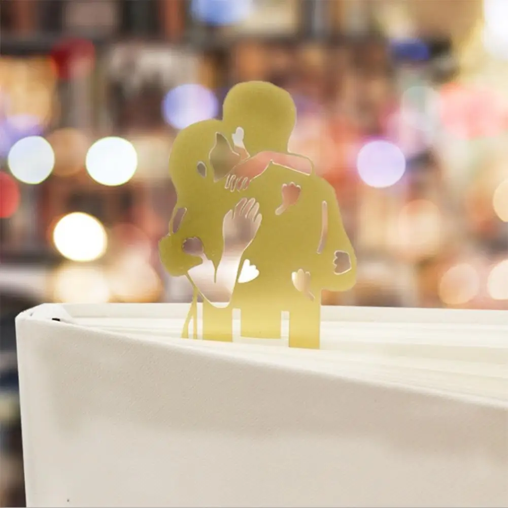 Creative Bookmark People Hug Shaped School Office Stationery Student Supplies Decorative Metal Binder |
