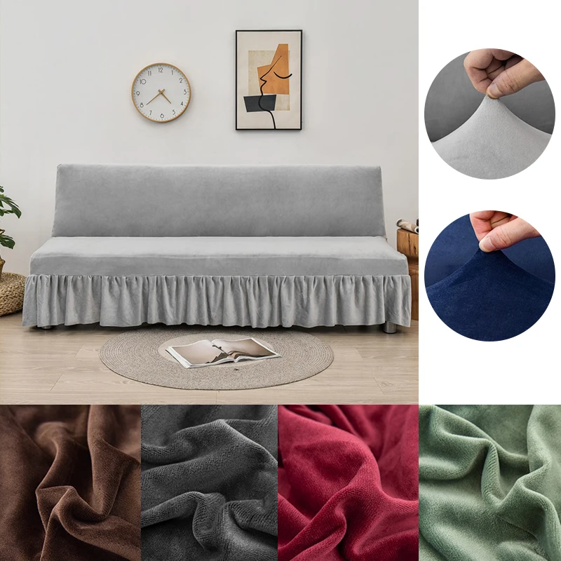

Skirt Solid Color Silver Fox Velvet Sofa Bed Cover Soft Fabric Comfortable Beautiful Sofa Bed Cover Suitable For Family Banquets