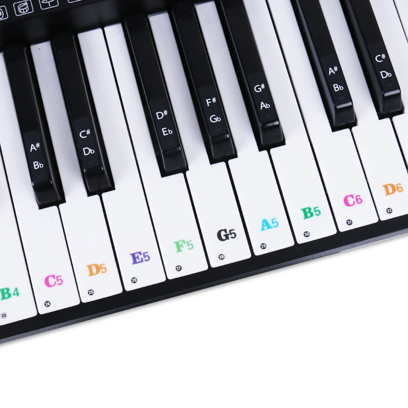 

54/61/88 keys Piano Keyboard Note Stickers Learn music phonetic transcription Colored Character Piano Sticker
