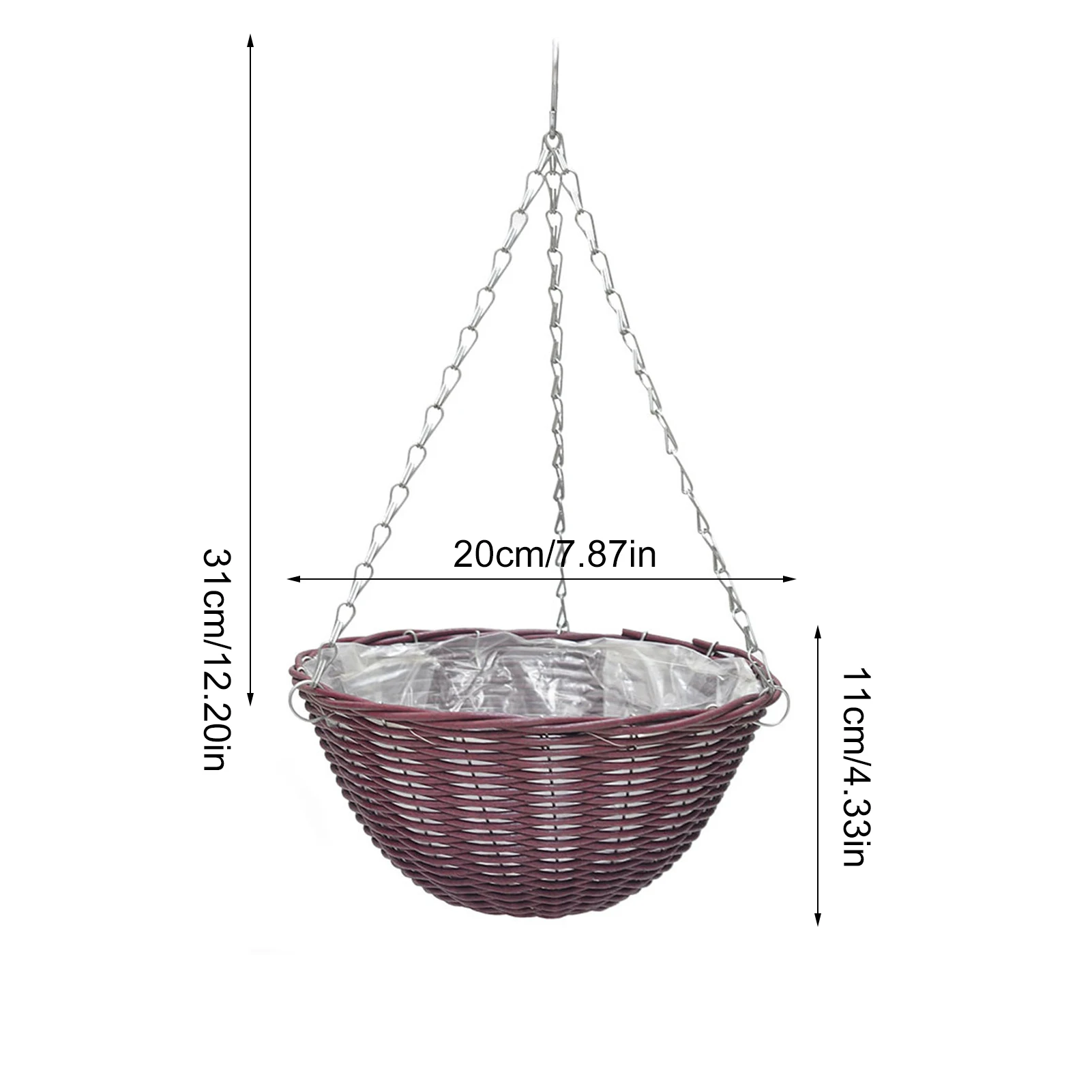 

Basket With Hanging Chain Towel Storage Organizer Plant Holder Outdoor Hanging Pot Holder Home Decor Garden Supplies