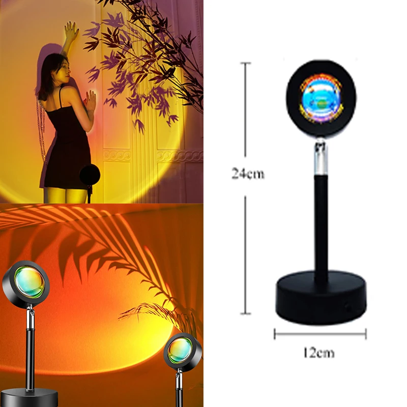 

USB LED Sunset Projector Night Light Rainbow Art Wall Decor Projection Floor Lamp 3W 10W warm white lamp