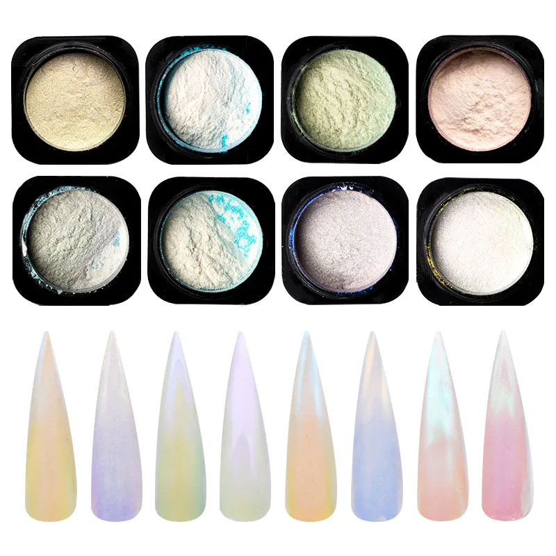 0 5 г/кор. Аурора Радужный Блеск для ногтей Пудра хамелеон блестка ледяной