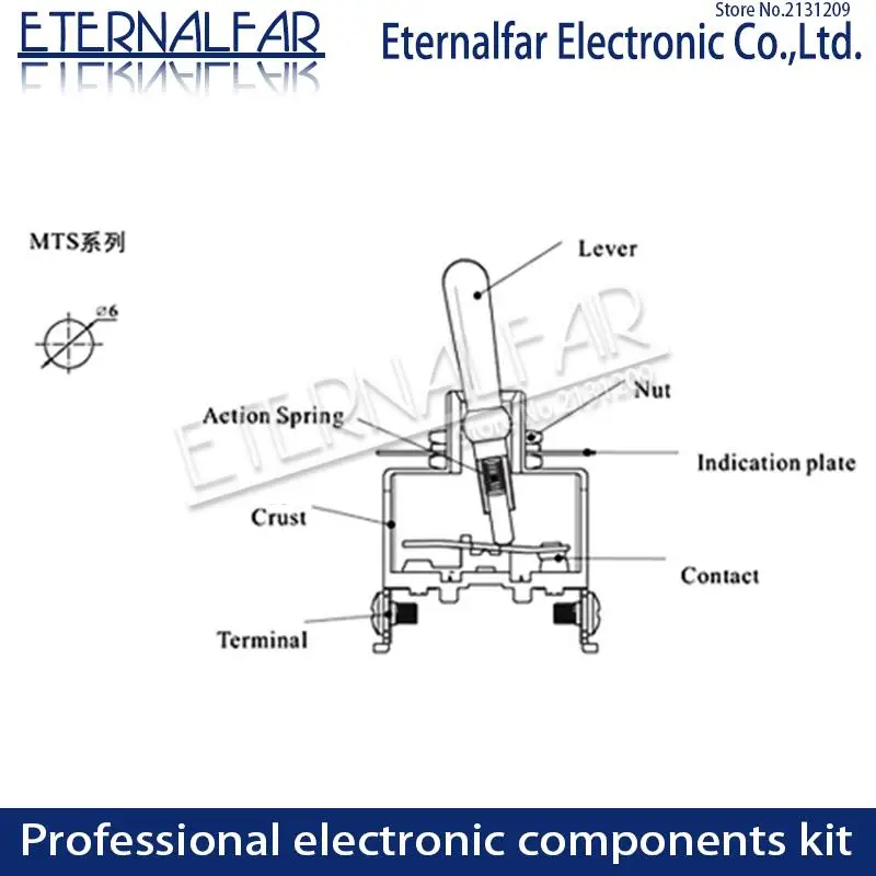 Тумблер SPDT 3A 6A125V AC MTS 102 Mini 3PIN ON Rocker Switch кнопка включения двигателя переключатель с
