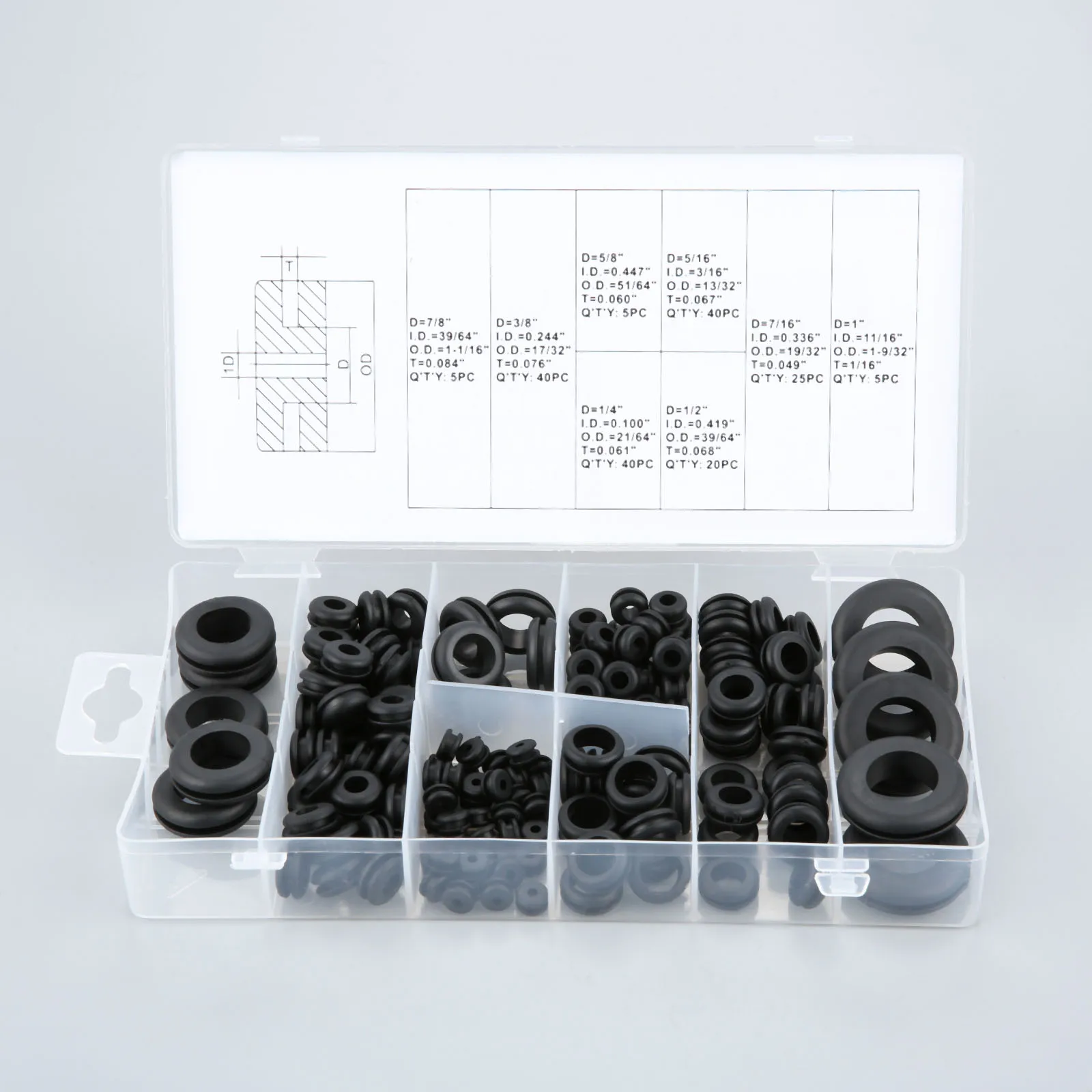 180 шт. 8 размеров резиновые кольца | Инструменты