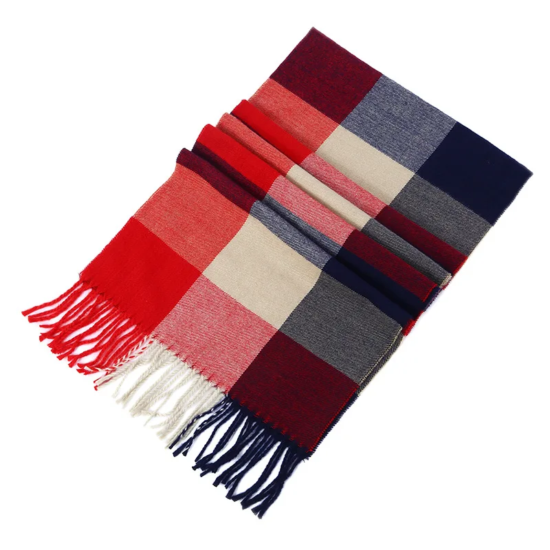 Роскошный дизайнерский клетчатый шарф для мужчин Классический Клетчатый