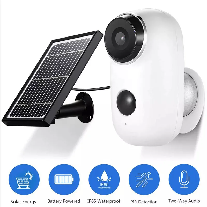 WiFi IP камера безопасности 1080p перезаряжаемая Внешняя батарея ed солнечная панель