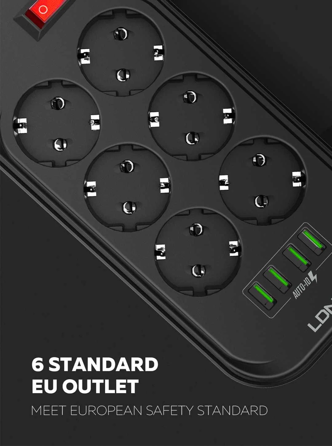LDNIO SE6403 4USB телефон Зарядное устройство 6 Европейская Сетевая розетка Мощность