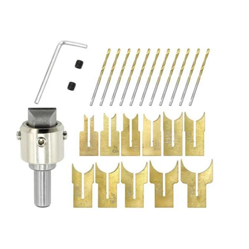 

Wooden Beads Drill Bit Ball Blade Milling Cutter Set 24Pcs Cemented Carbide Spherical Buddha Beads Woodworking Tool Kit