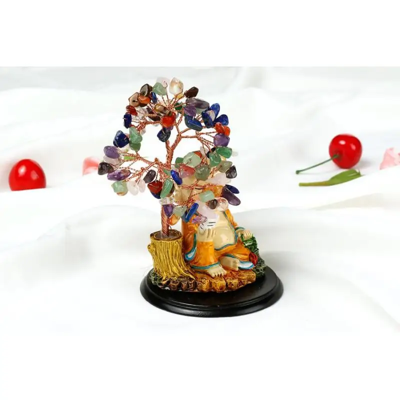 

lovely child Crystal Fortune Tree Ornament Feng Shui Desktop Decoration For Home Desktop Decor Ornament Party Gift Resin Crafts