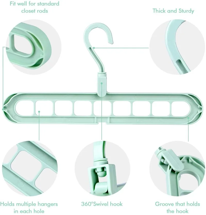

2/3PCS Magic Support Hangers for Clothes Drying Rack Multifunction Plastic Clothes Rack 360 Degree Swivel Storage Hangers