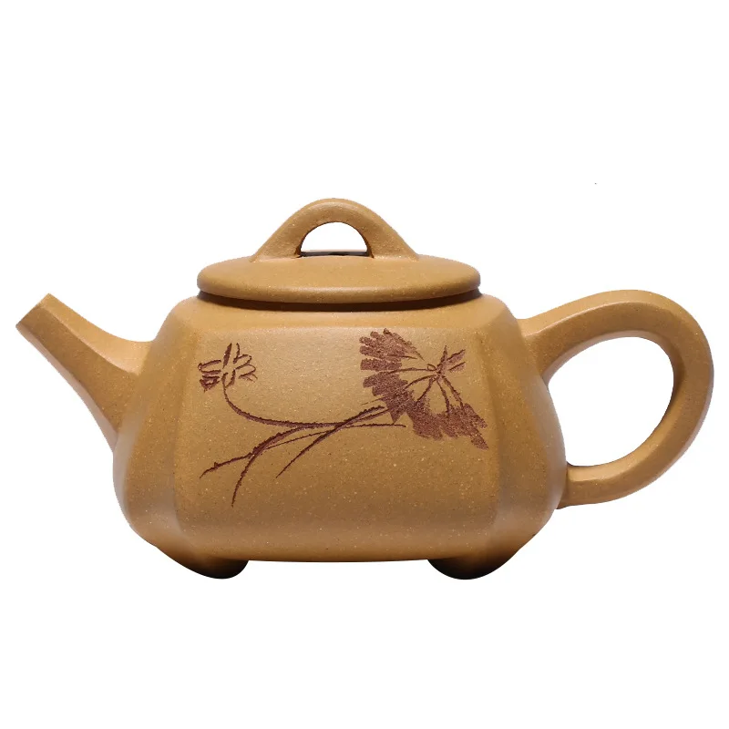 

Purple clay teapot Yixing section clay teapot four corner teapot