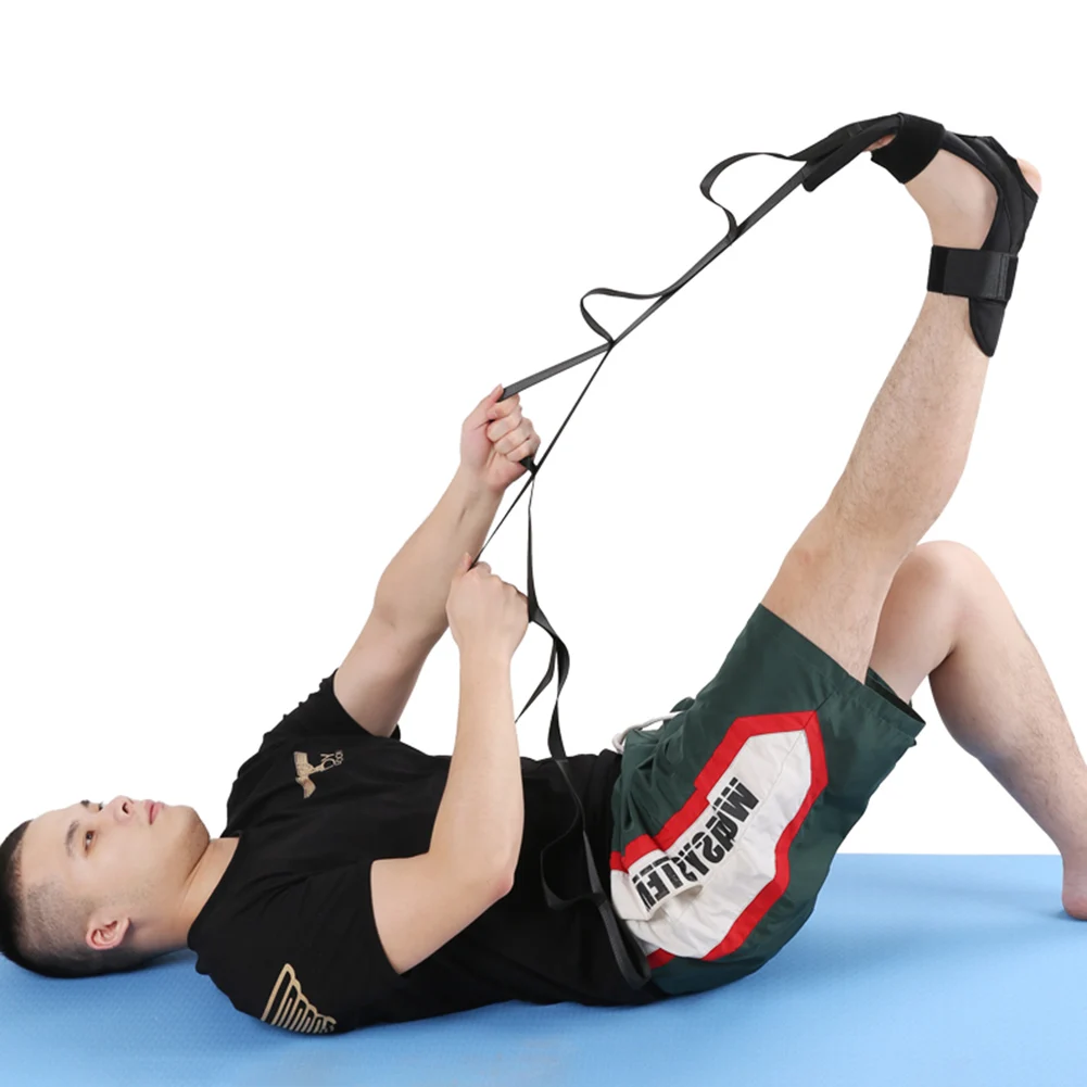 

Pilates Yoga Belt Multi-Loop Exercise Stretch Strap with Foot Hook Keep Fit Physical Therapy Dance Belt Flexibility Training