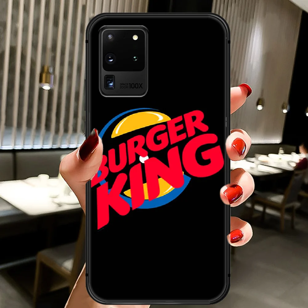 

Burger King Phone Case Cover Hull For Samsung Galaxy S 6 7 8 9 10 e 20 Edge Uitra Note 8 9 10 Plus black Cover Trend Cell 3D