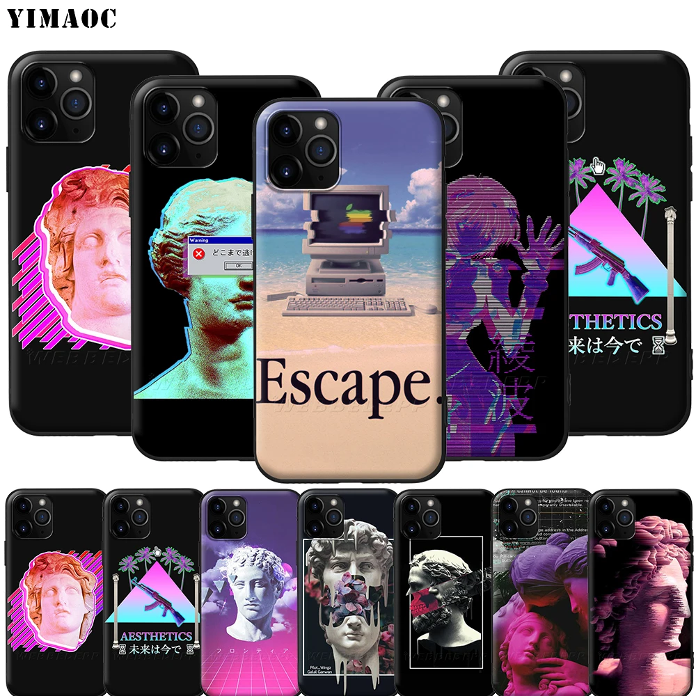 Мягкий силиконовый чехол YIMAOC Vaporwave для iPhone 12 Mini 11 Pro XS Max XR X 8 7 6 6S Plus 5 5S SE|Бамперы| |