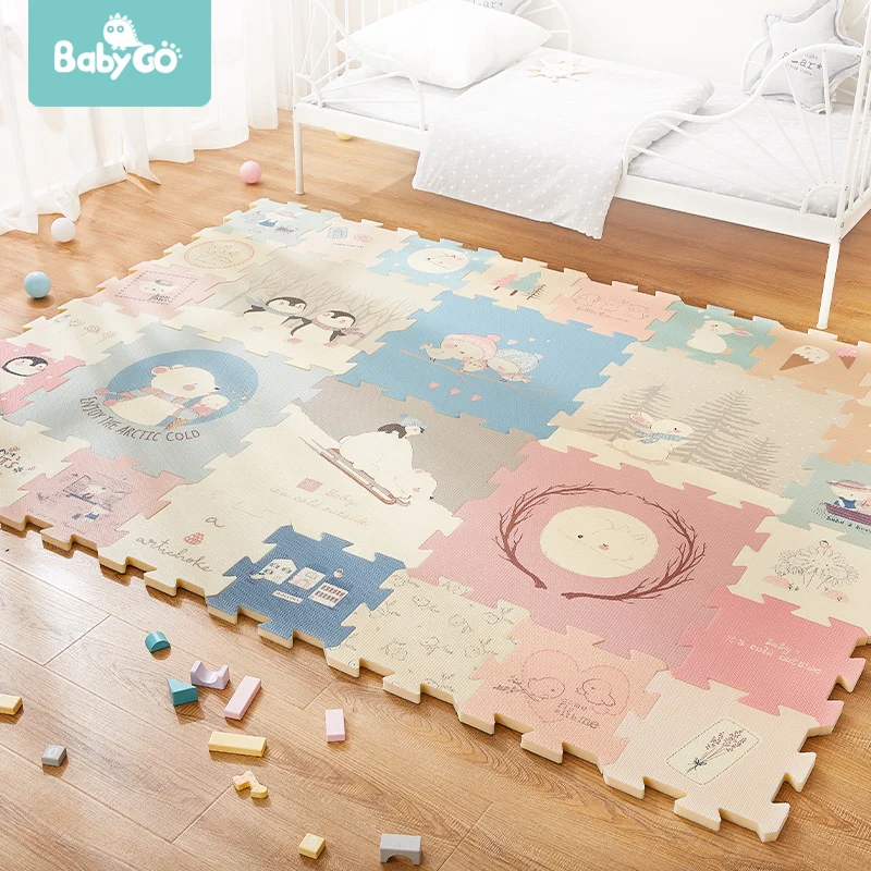 BabyGo 9 шт. детские головоломки игровой коврик XPE пены водонепроницаемый 82*82*2 см утолщенный детский ползающий коврик для гостиной активности напольный коврик
