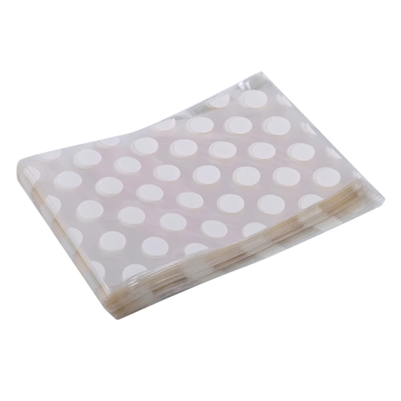 100 шт./лот белый золотой пакет с отделкой в горошек печенье DIY подарочные пакеты