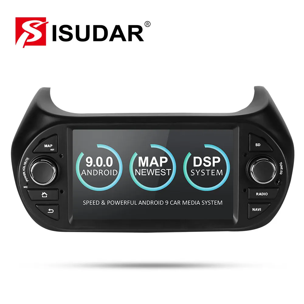 Isudar Автомобильный мультимедийный плеер 1 Din Android 9 DVD Automotivo для