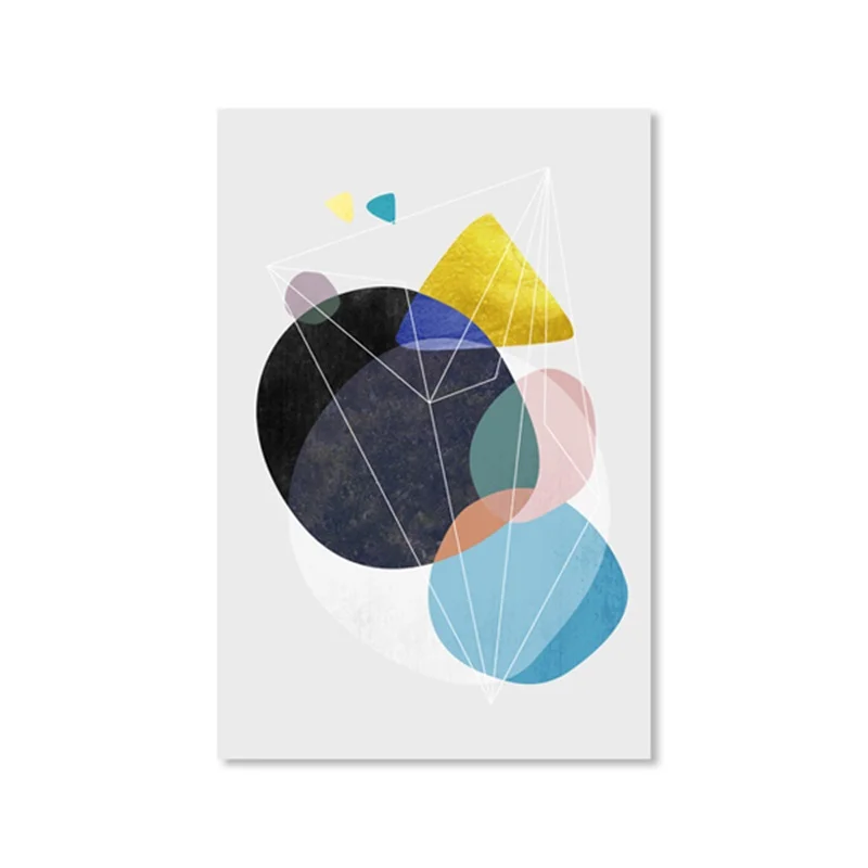 Настенная картина с цветным кругом и пятнами настенная Картина на холсте в